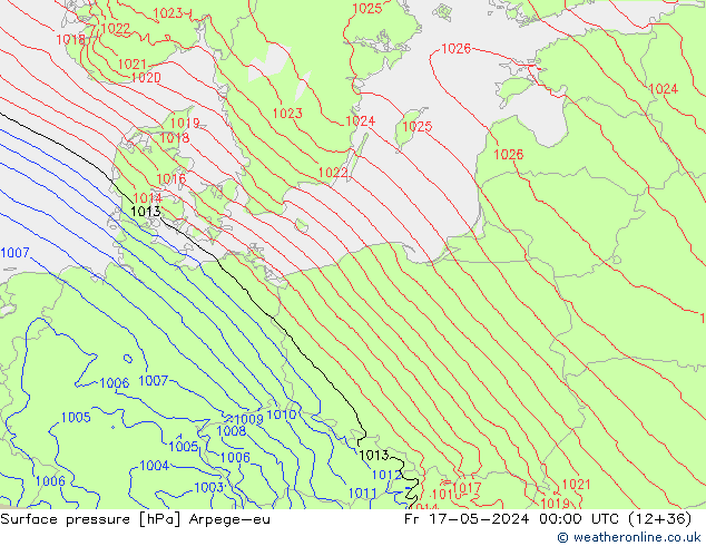 Surface pressure Arpege-eu Fr 17.05.2024 00 UTC