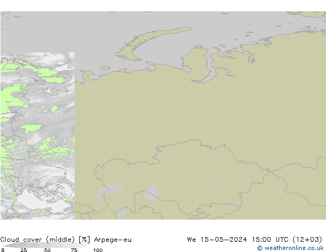 Nubes medias Arpege-eu mié 15.05.2024 15 UTC