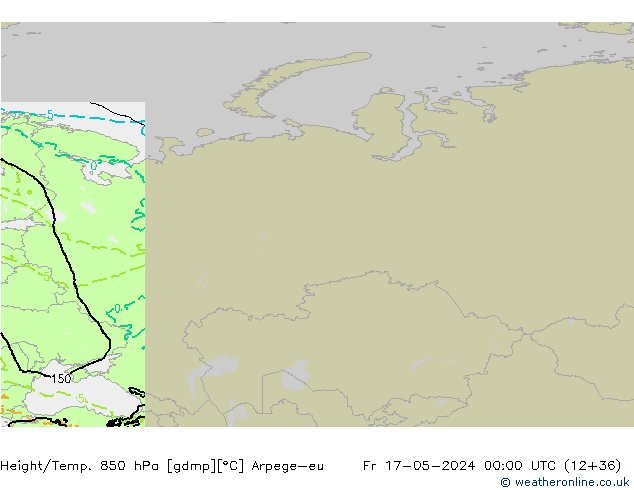 Height/Temp. 850 hPa Arpege-eu Fr 17.05.2024 00 UTC
