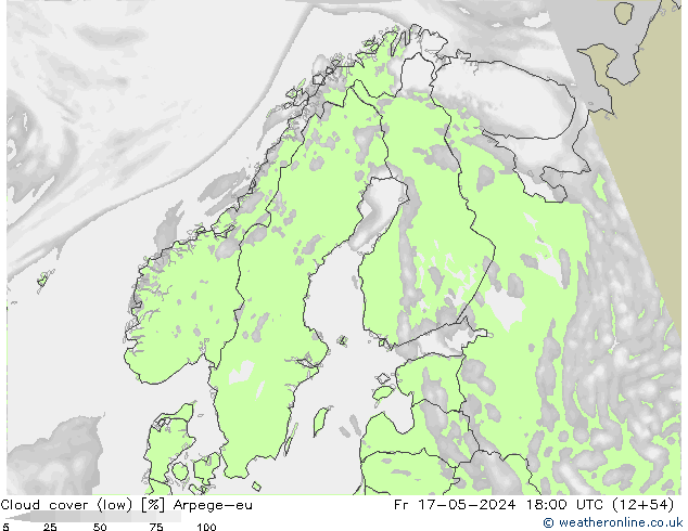 Cloud cover (low) Arpege-eu Fr 17.05.2024 18 UTC