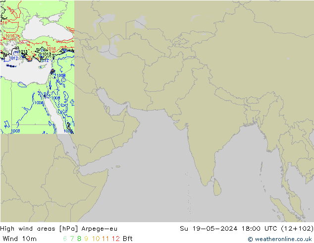 High wind areas Arpege-eu  19.05.2024 18 UTC