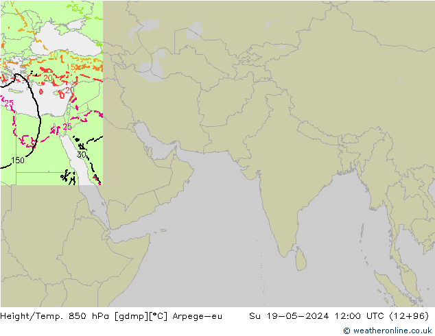 Height/Temp. 850 hPa Arpege-eu Su 19.05.2024 12 UTC