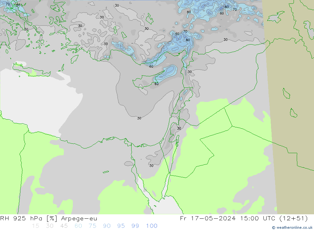 RH 925 hPa Arpege-eu Fr 17.05.2024 15 UTC