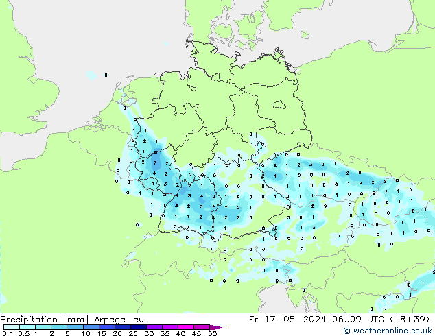 Precipitation Arpege-eu Fr 17.05.2024 09 UTC