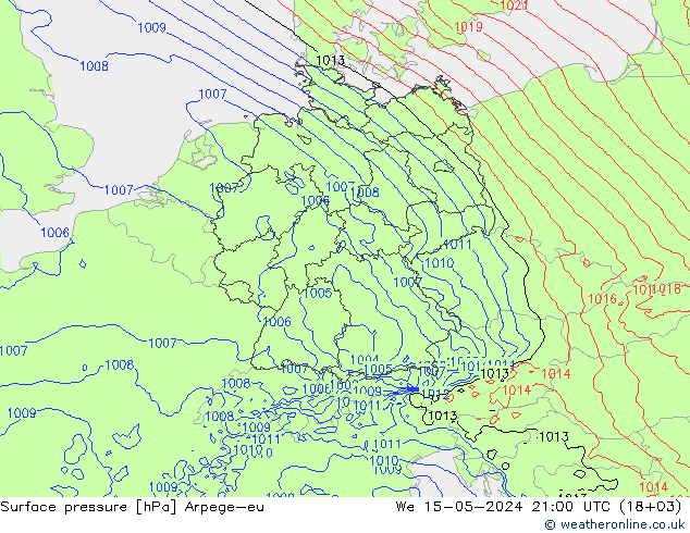 Bodendruck Arpege-eu Mi 15.05.2024 21 UTC