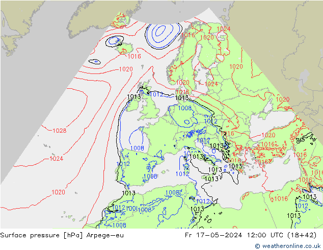 Surface pressure Arpege-eu Fr 17.05.2024 12 UTC