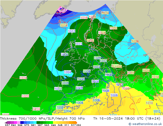 Dikte700-1000 hPa Arpege-eu do 16.05.2024 18 UTC