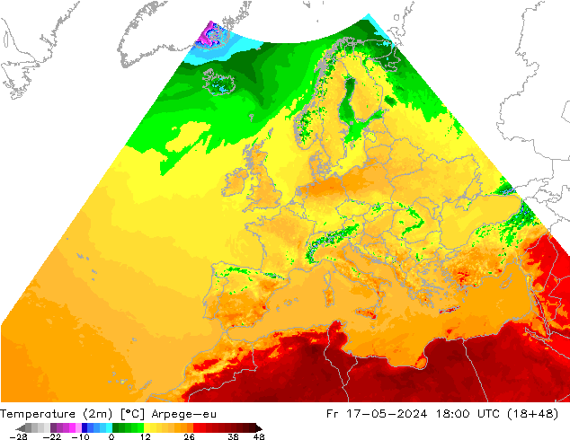 Temperature (2m) Arpege-eu Fr 17.05.2024 18 UTC
