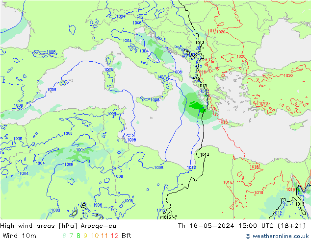 Windvelden Arpege-eu do 16.05.2024 15 UTC