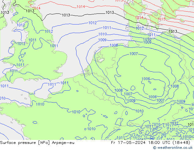 Surface pressure Arpege-eu Fr 17.05.2024 18 UTC