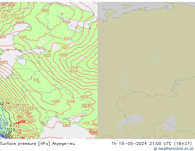 pressão do solo Arpege-eu Qui 16.05.2024 21 UTC