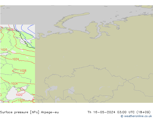 Luchtdruk (Grond) Arpege-eu do 16.05.2024 03 UTC