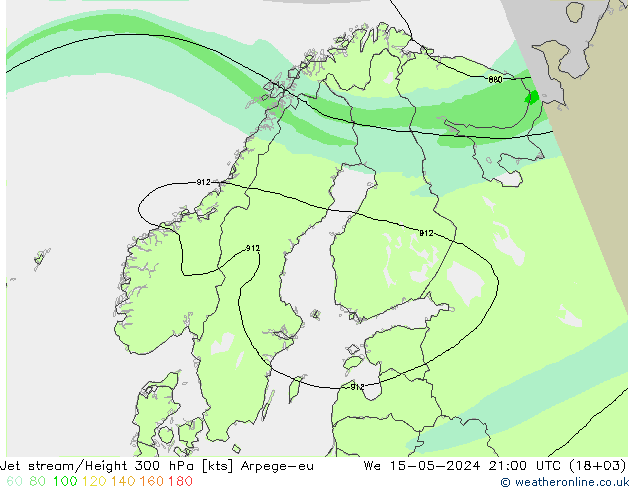 高速氣流 Arpege-eu 星期三 15.05.2024 21 UTC