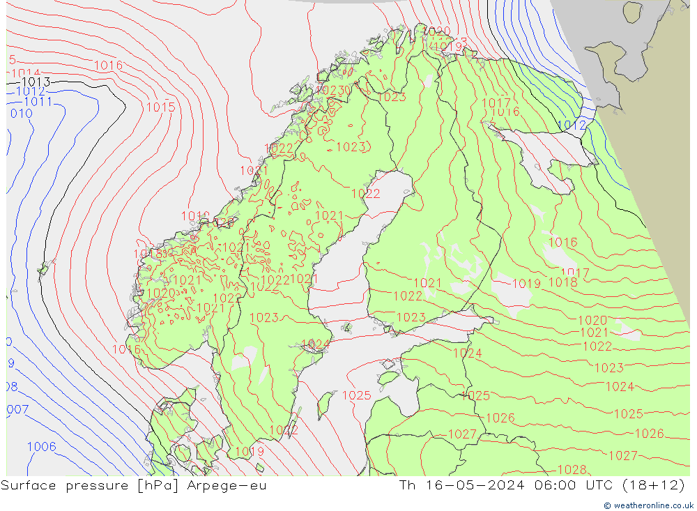 Bodendruck Arpege-eu Do 16.05.2024 06 UTC