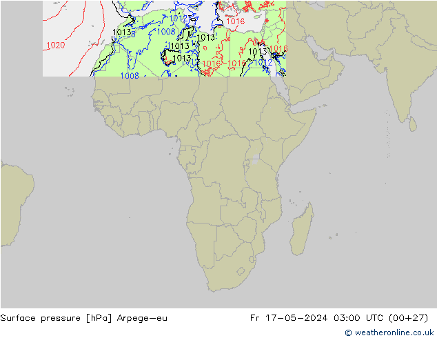 Surface pressure Arpege-eu Fr 17.05.2024 03 UTC