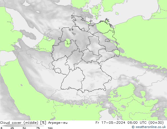 Bewolking (Middelb.) Arpege-eu vr 17.05.2024 06 UTC