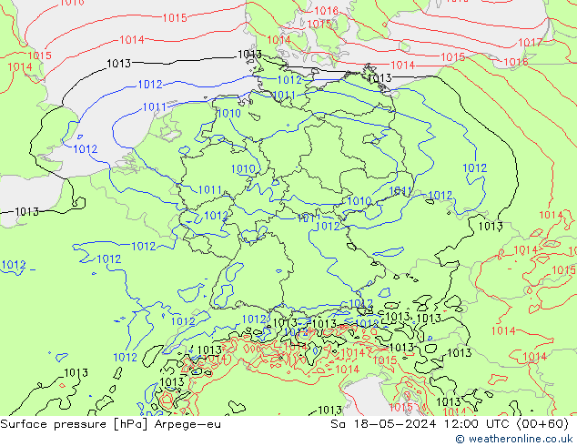 приземное давление Arpege-eu сб 18.05.2024 12 UTC