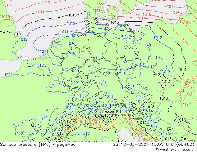 Luchtdruk (Grond) Arpege-eu za 18.05.2024 15 UTC