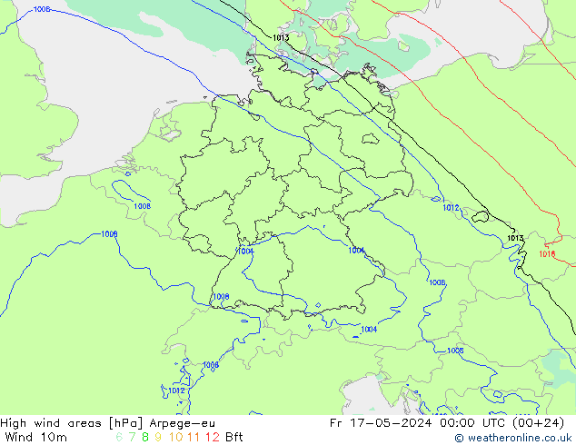 High wind areas Arpege-eu Fr 17.05.2024 00 UTC