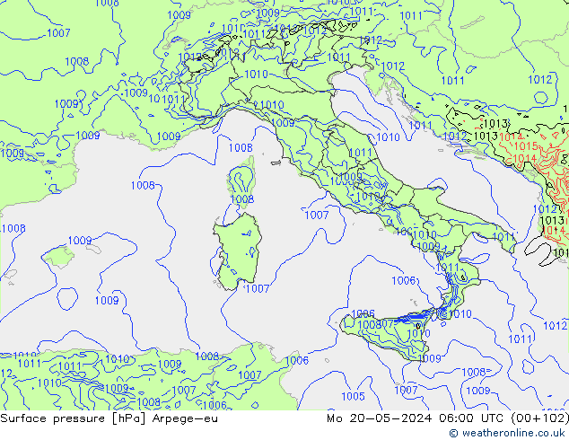 Bodendruck Arpege-eu Mo 20.05.2024 06 UTC