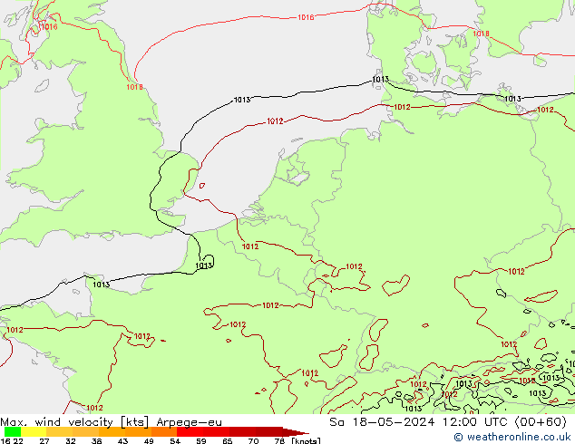 Windböen Arpege-eu Sa 18.05.2024 12 UTC