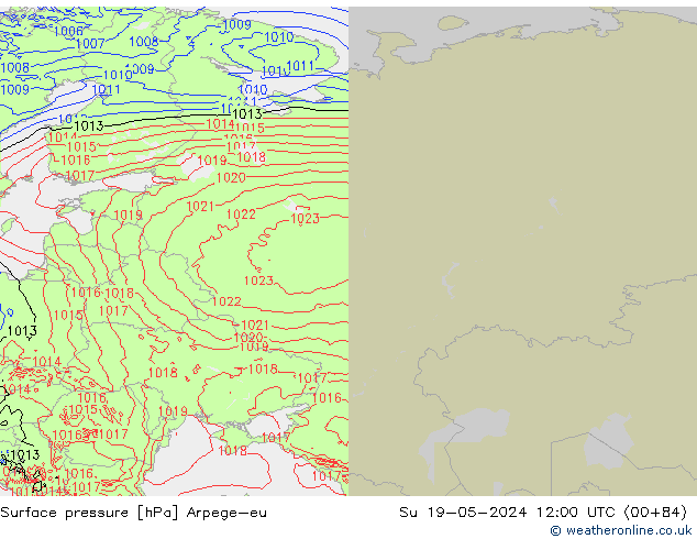 Yer basıncı Arpege-eu Paz 19.05.2024 12 UTC