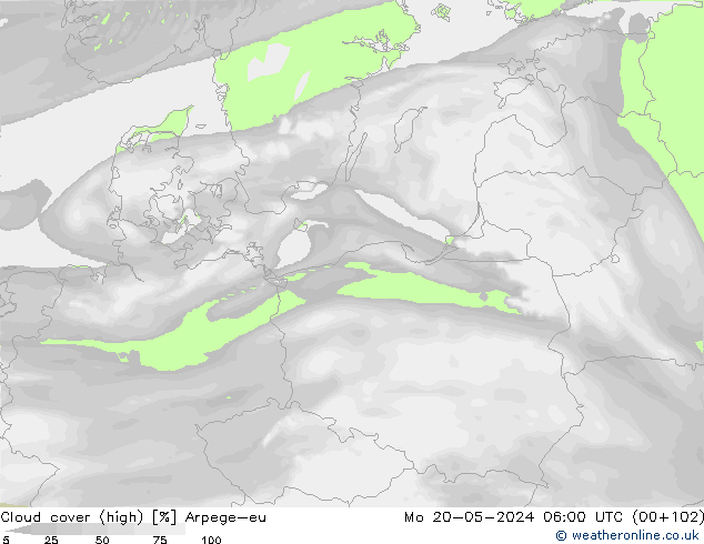 Wolken (hohe) Arpege-eu Mo 20.05.2024 06 UTC