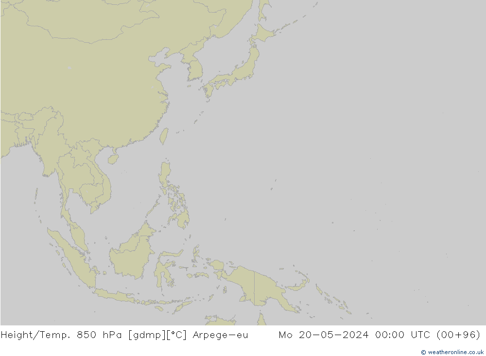 Height/Temp. 850 hPa Arpege-eu lun 20.05.2024 00 UTC