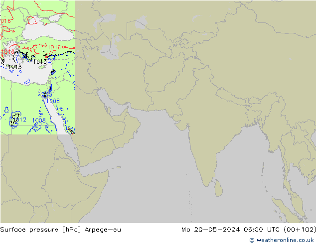 приземное давление Arpege-eu пн 20.05.2024 06 UTC