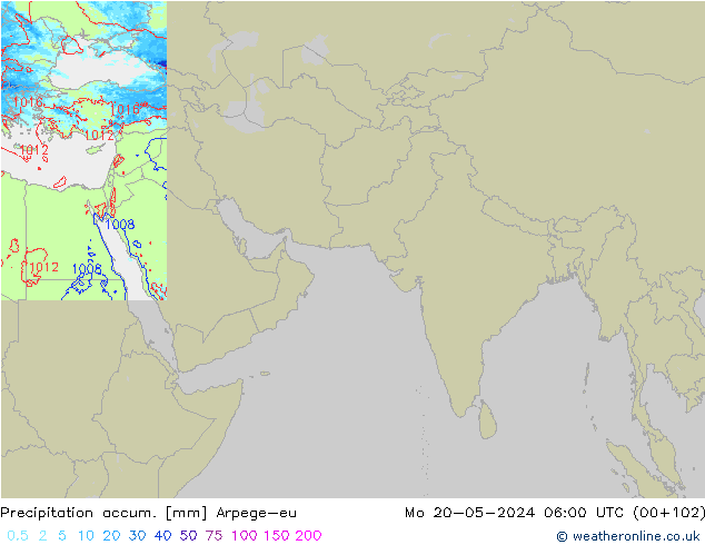 Totale neerslag Arpege-eu ma 20.05.2024 06 UTC