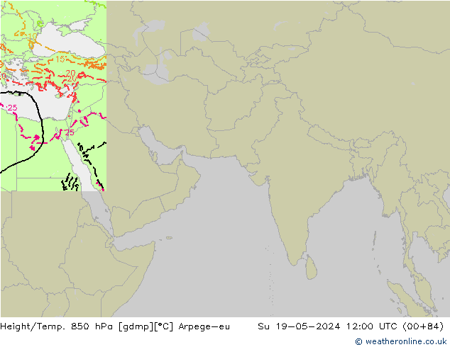 Height/Temp. 850 hPa Arpege-eu Ne 19.05.2024 12 UTC