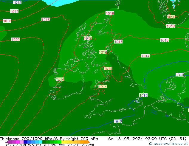 700-1000 hPa Kalınlığı Arpege-eu Cts 18.05.2024 03 UTC