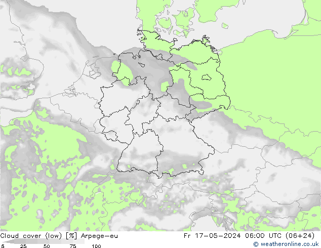 облака (низкий) Arpege-eu пт 17.05.2024 06 UTC