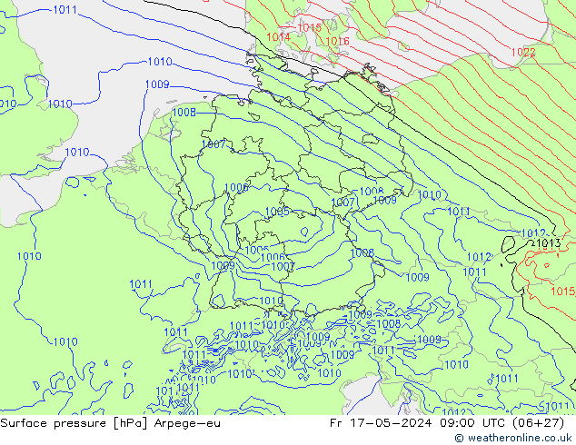 Surface pressure Arpege-eu Fr 17.05.2024 09 UTC