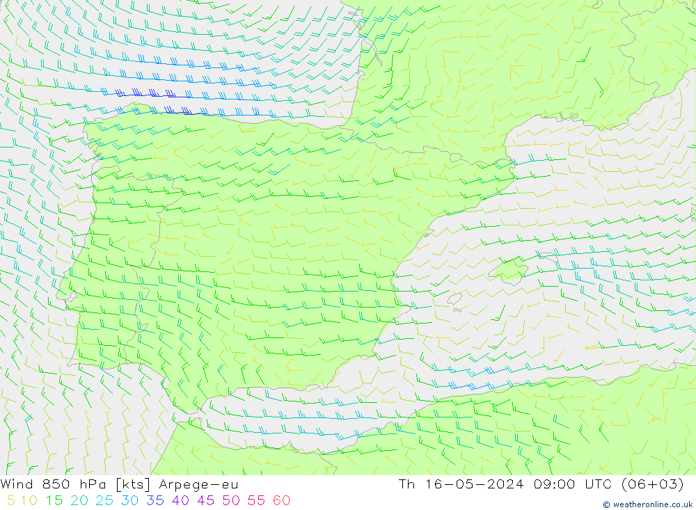  850 hPa Arpege-eu  16.05.2024 09 UTC