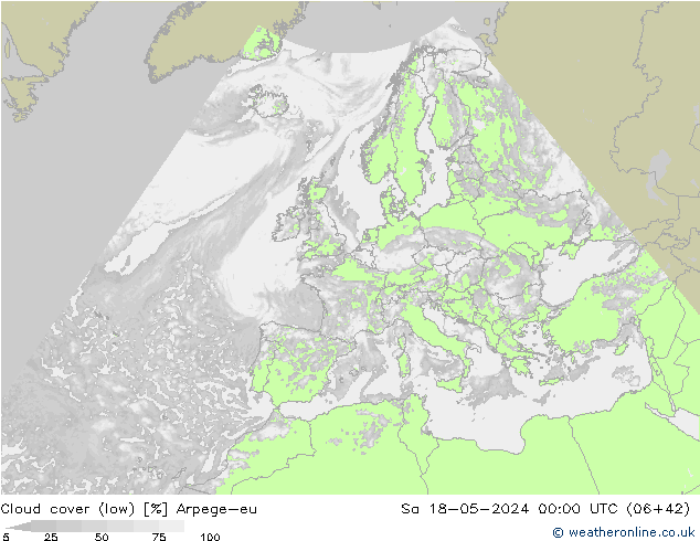 Nuages (bas) Arpege-eu sam 18.05.2024 00 UTC