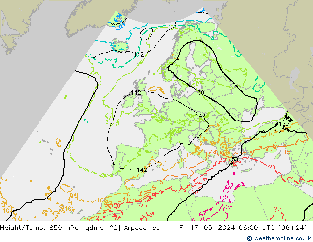 Height/Temp. 850 hPa Arpege-eu Fr 17.05.2024 06 UTC