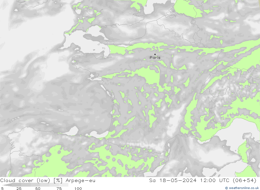 облака (низкий) Arpege-eu сб 18.05.2024 12 UTC