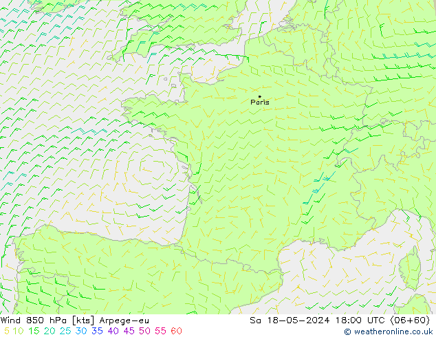  850 hPa Arpege-eu  18.05.2024 18 UTC