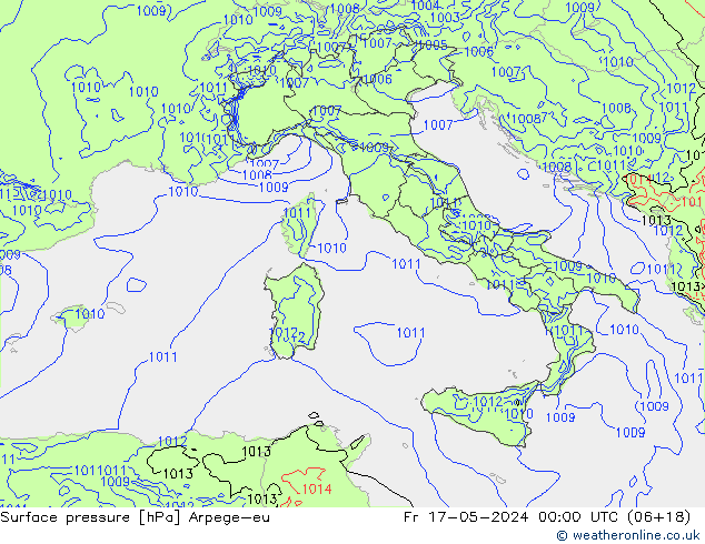 Bodendruck Arpege-eu Fr 17.05.2024 00 UTC