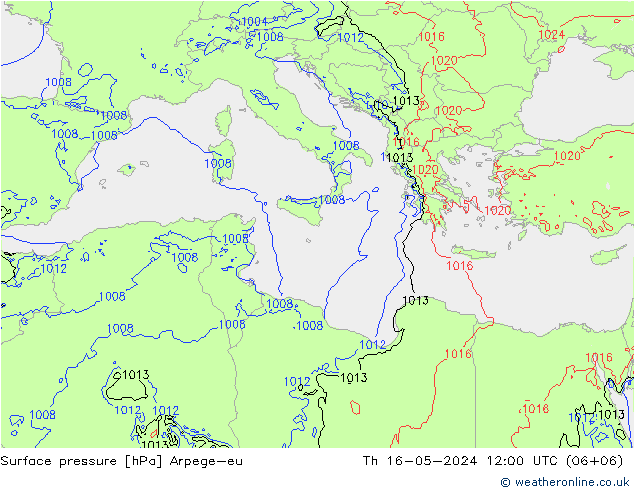 ciśnienie Arpege-eu czw. 16.05.2024 12 UTC