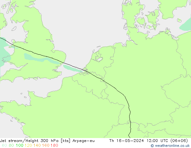 Corriente en chorro Arpege-eu jue 16.05.2024 12 UTC