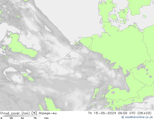 Bulutlar (düşük) Arpege-eu Per 16.05.2024 09 UTC