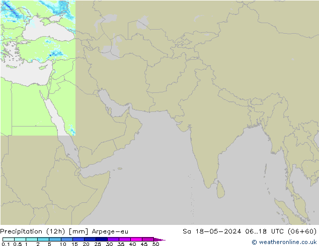 Precipitation (12h) Arpege-eu Sa 18.05.2024 18 UTC