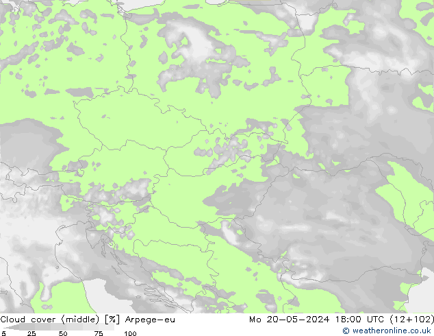 Nuages (moyen) Arpege-eu lun 20.05.2024 18 UTC