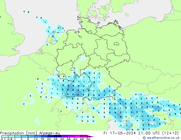 Precipitación Arpege-eu vie 17.05.2024 00 UTC