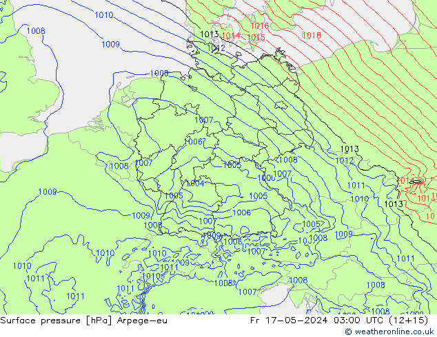 Surface pressure Arpege-eu Fr 17.05.2024 03 UTC