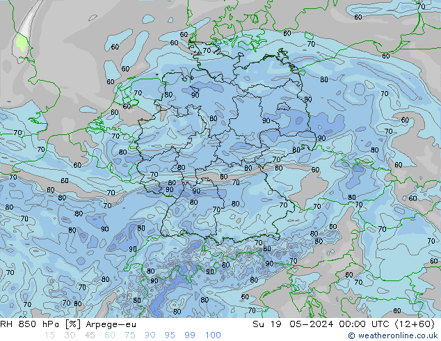 RV 850 hPa Arpege-eu zo 19.05.2024 00 UTC