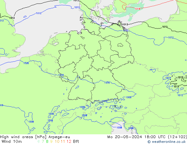 High wind areas Arpege-eu Seg 20.05.2024 18 UTC