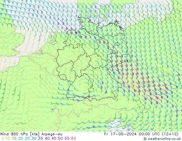 风 850 hPa Arpege-eu 星期五 17.05.2024 00 UTC